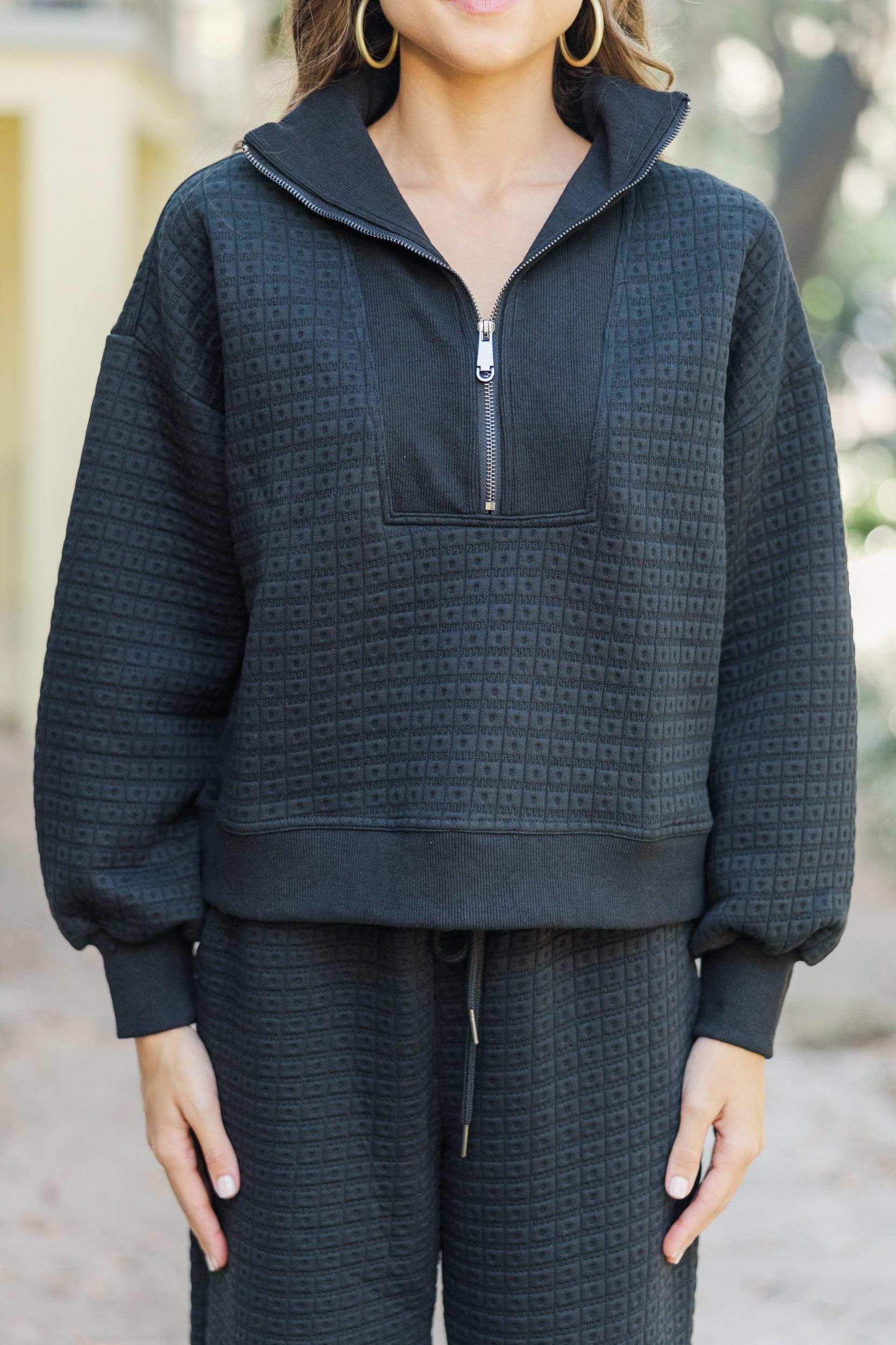 Set You Free Black Textured Top Female Product Image