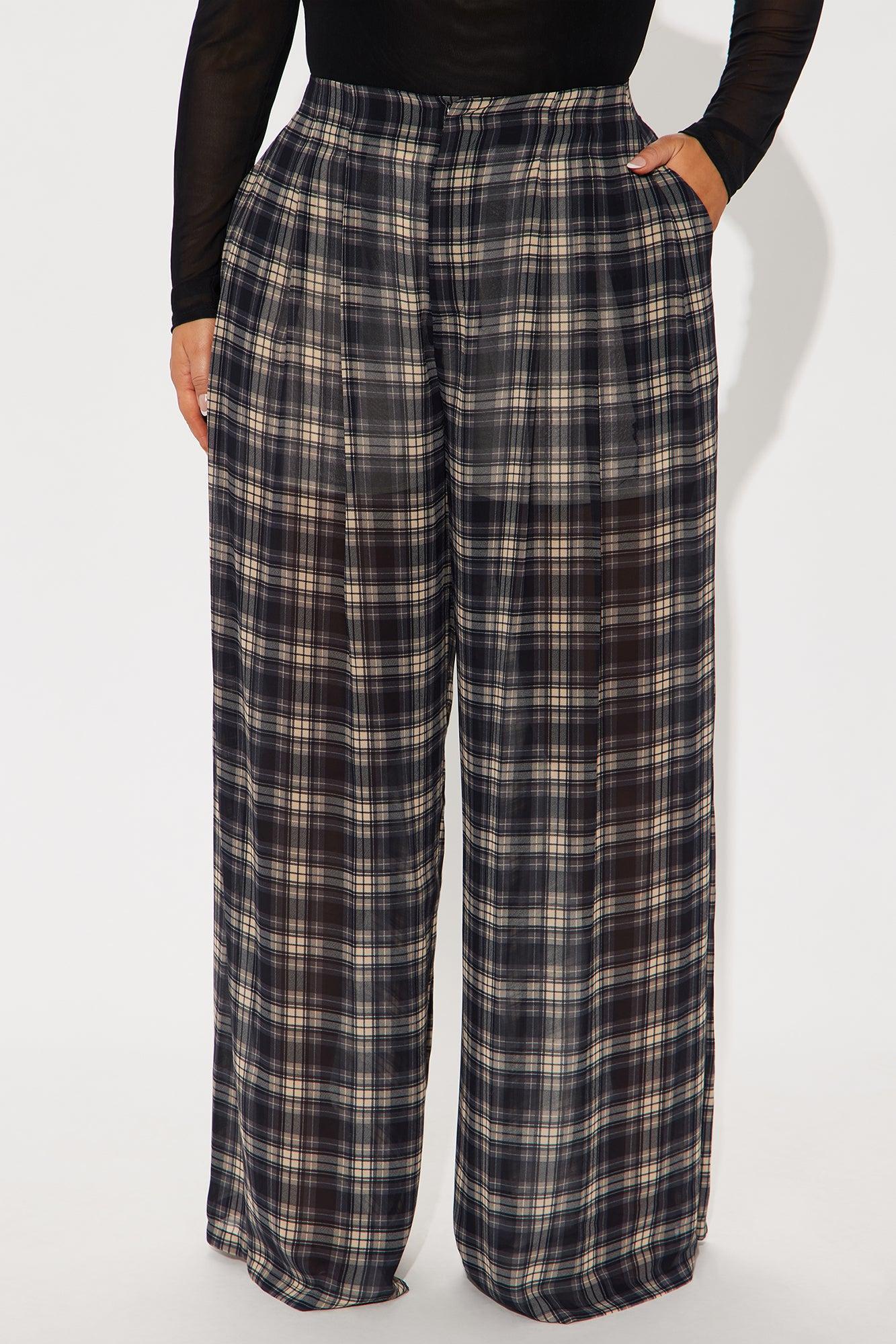 Check On You Wide Leg Pant - Black/combo Product Image