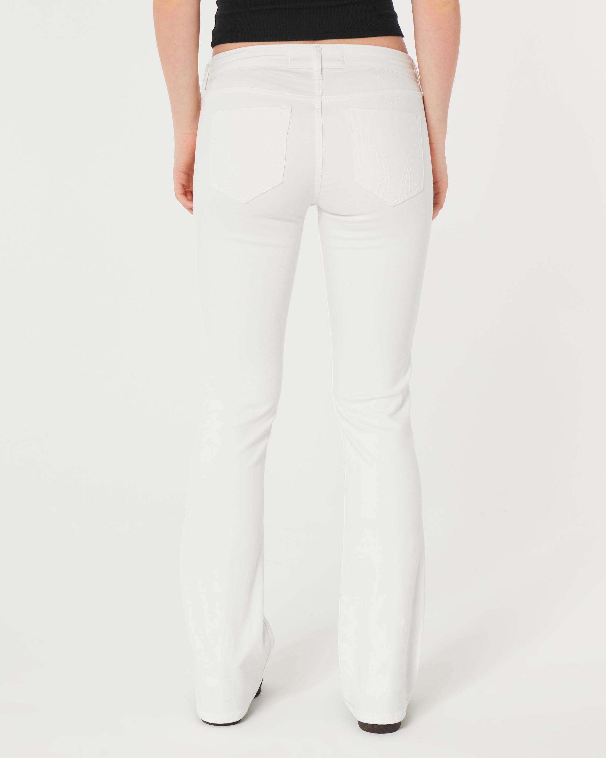 Low-Rise White Boot Jeans Product Image