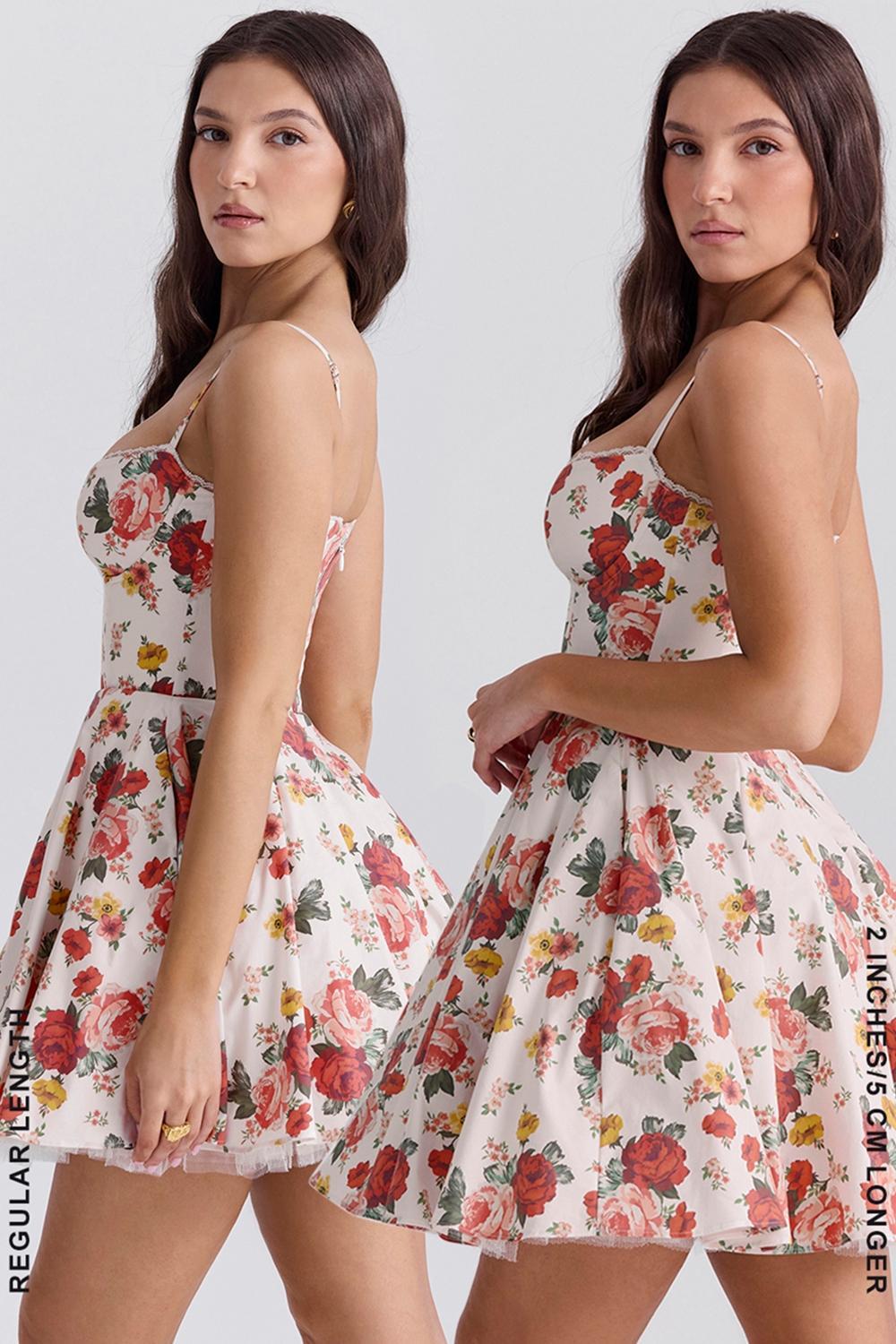 Minimoiselle  italian rose print tulle mini dress Product Image