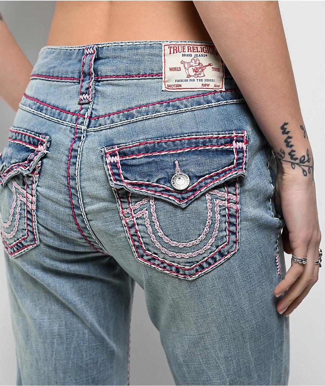 True Religion Becca Super T California Poppy Mid Rise Bootcut Jeans Product Image