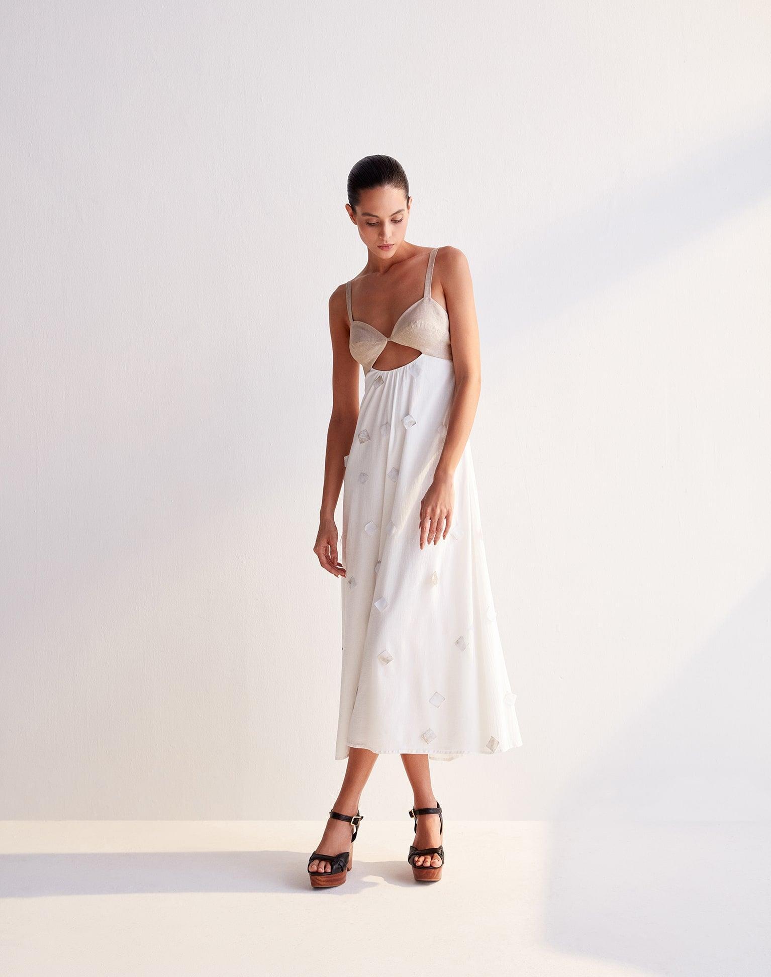Goldie Long Dress (exchange only) - Natural Product Image