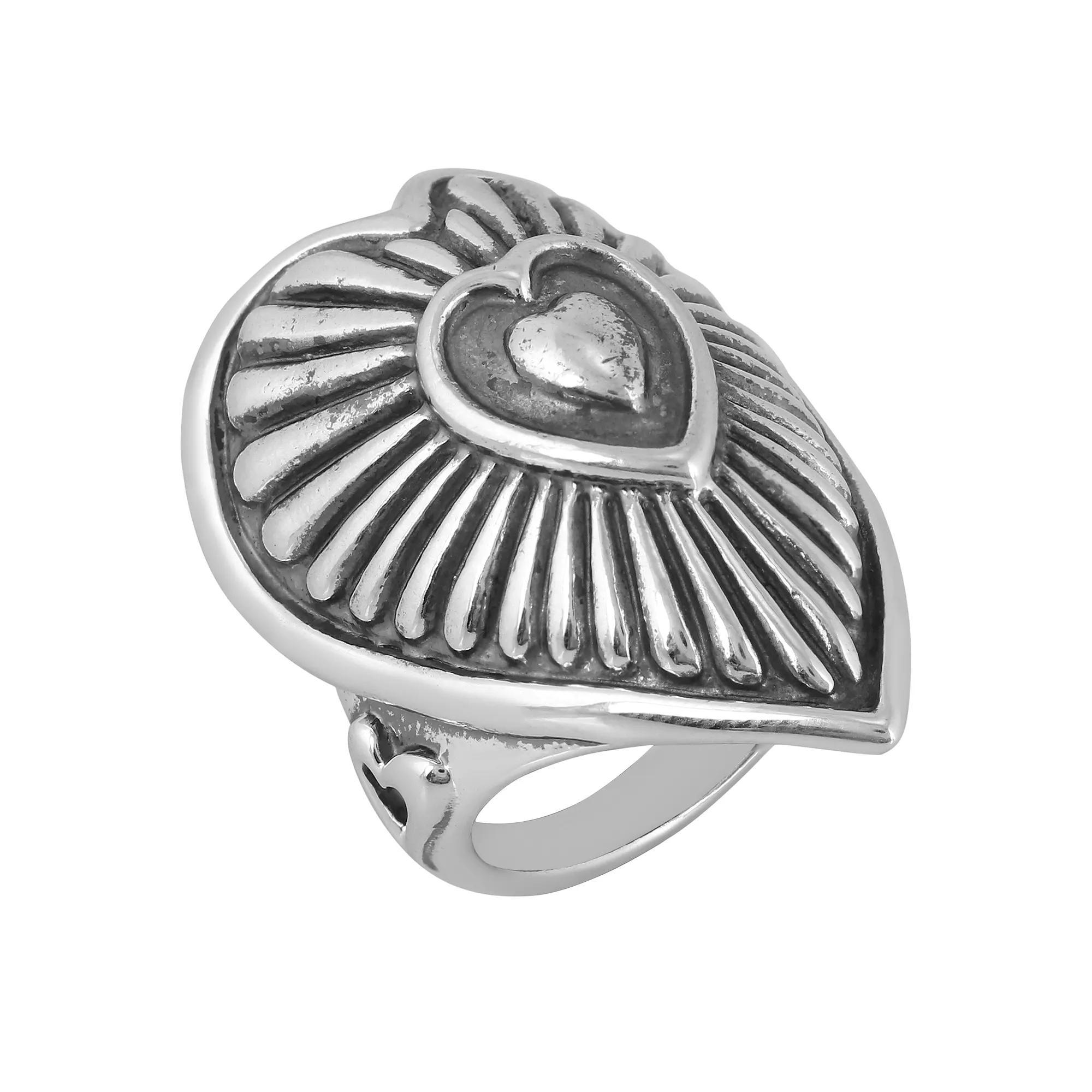 Southwest Spirit® Sterling Silver Bold Heart Ring, Women's, Size: 5 Product Image