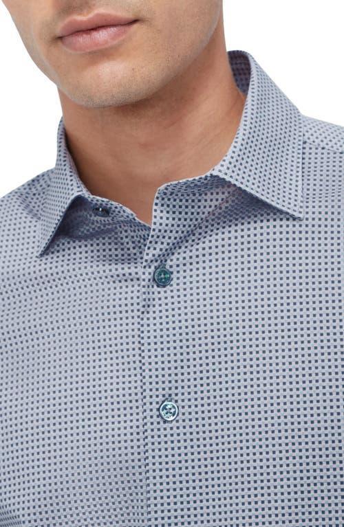 BUGATCHI Men's Ooohcotton James Micro-check Sport Shirt In Camel Product Image