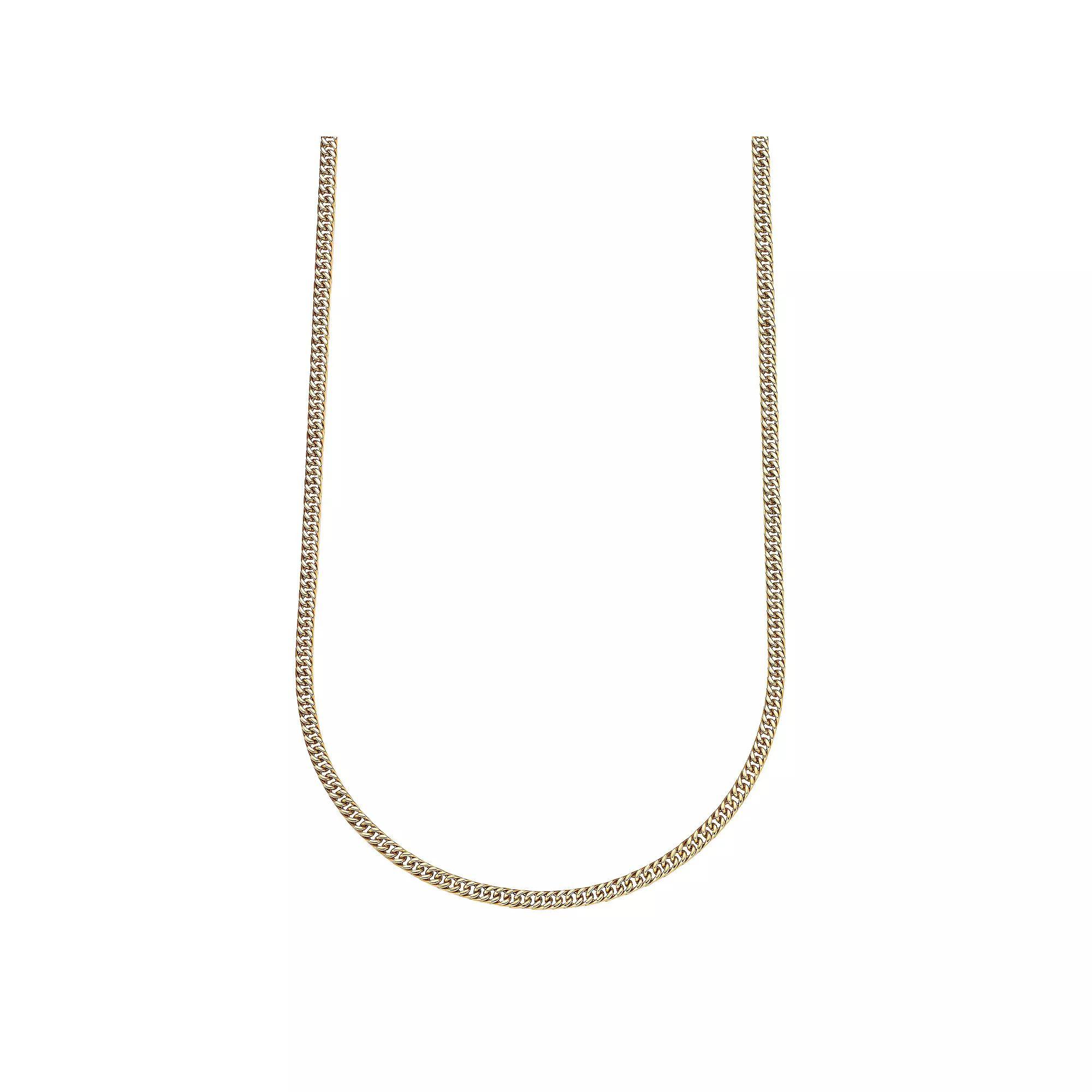Mens LYNX Gold Tone Stainless Steel Link Chain Necklace Product Image