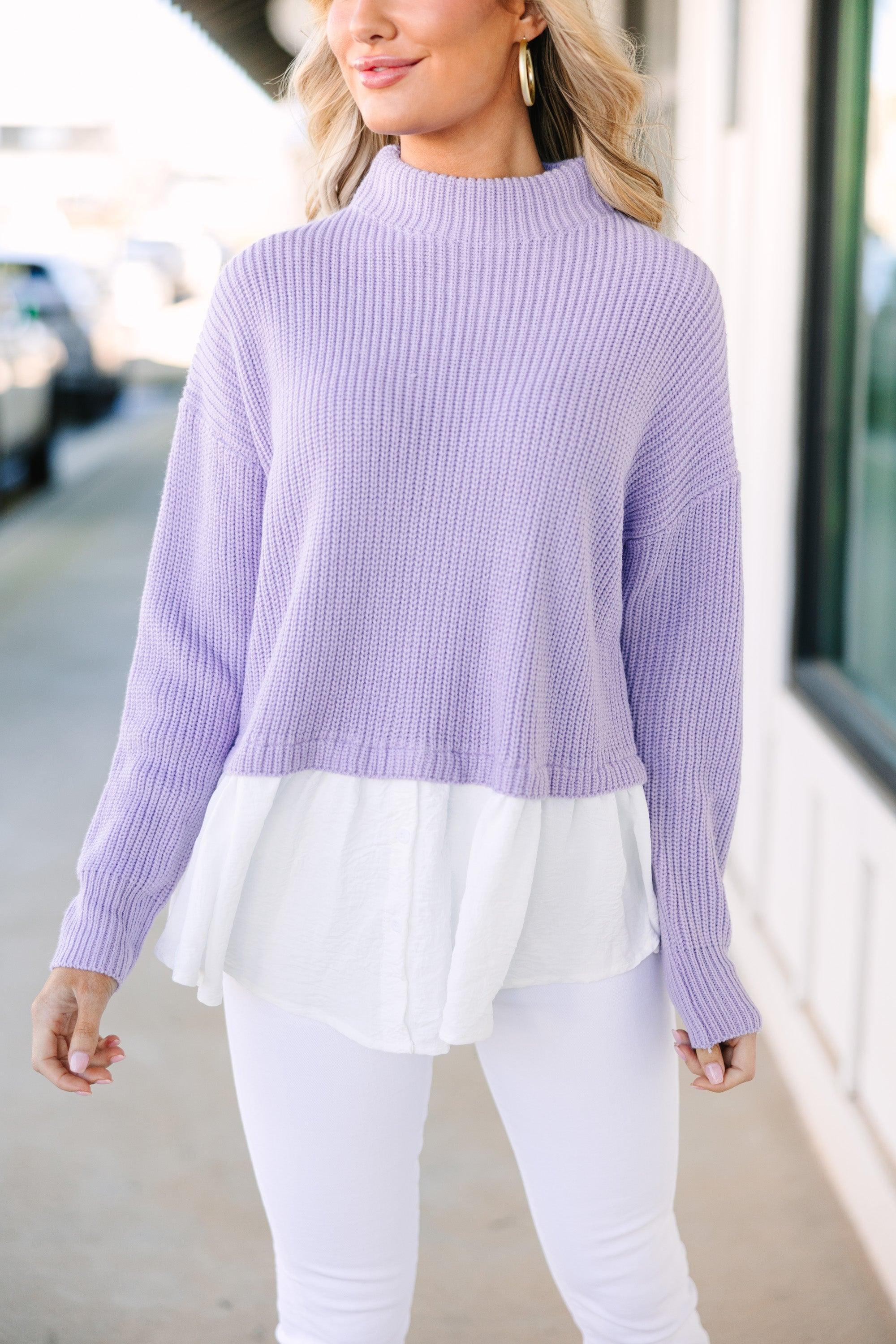 Focus On You Lavender Purple Layered Sweater Female Product Image