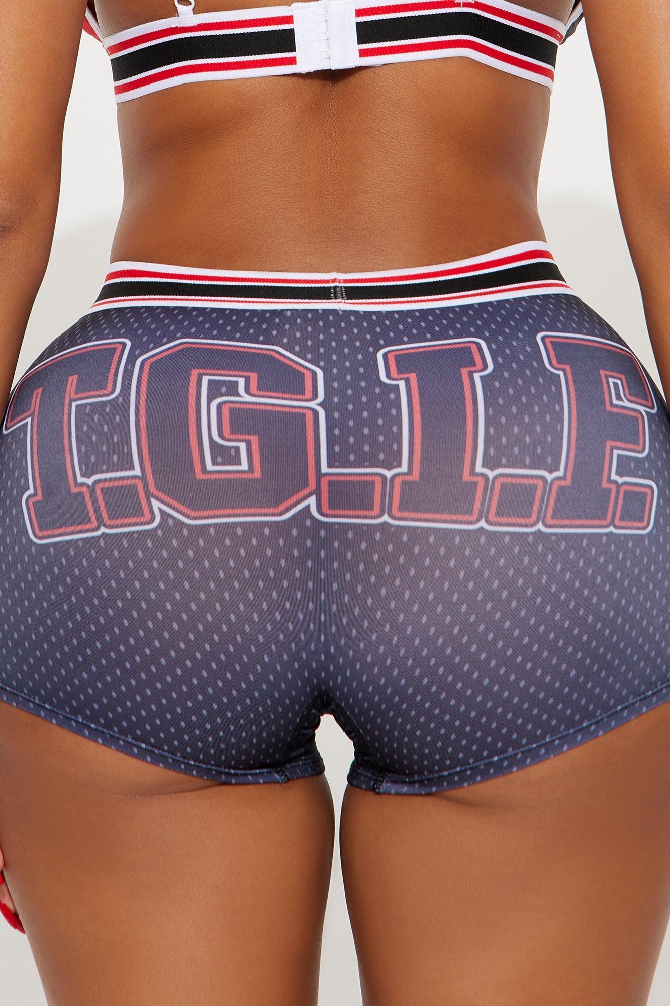 Friday The 13th TGIF Triangle Bra And Short 2 Piece Set - Black/Red Product Image