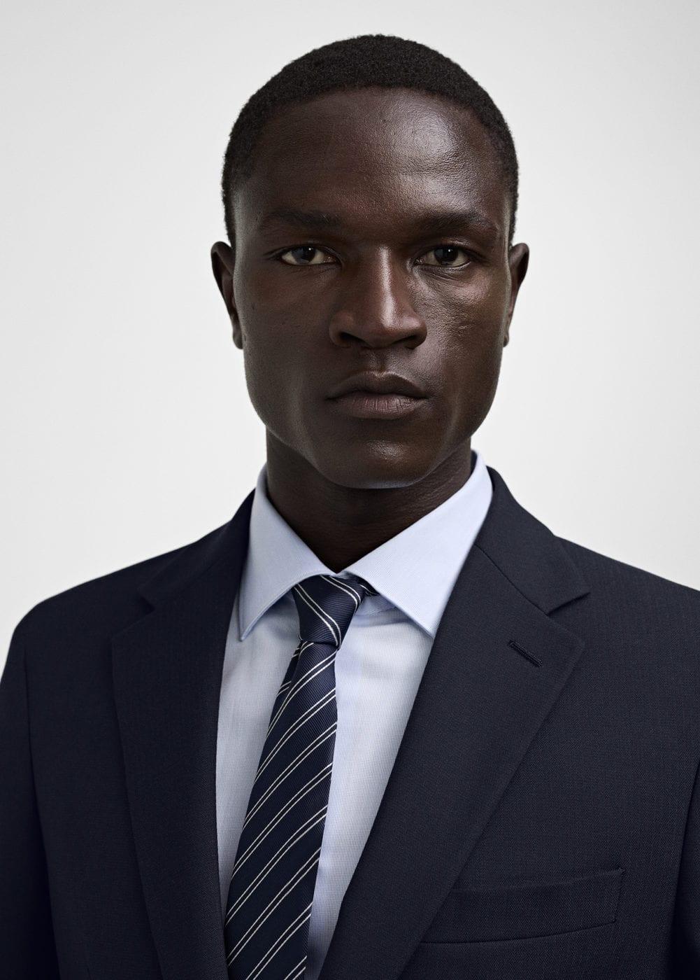 Stretch-fabric slim-fit suit blazer - Men | MANGO USA Product Image