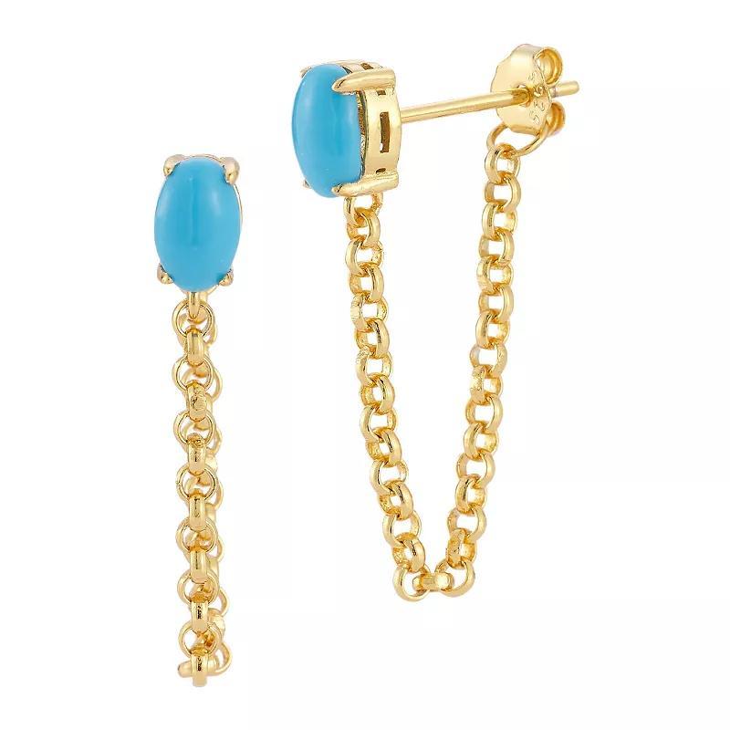 Sunkissed Sterling Simulated Turquoise Drop Earrings, Women's, Silver Tone Product Image