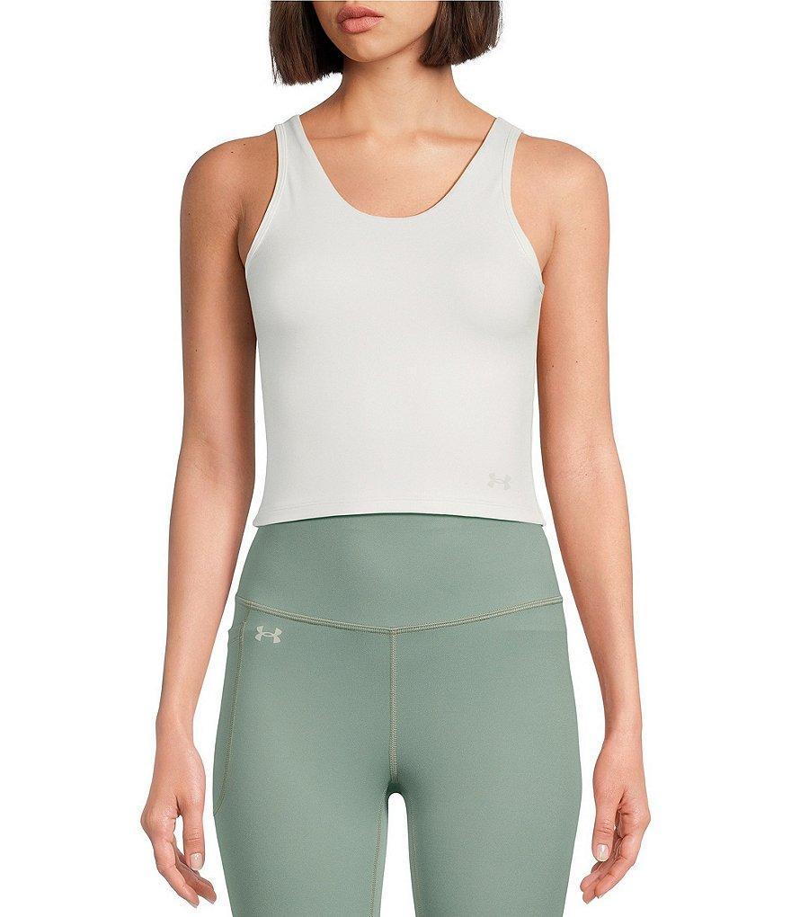 Under Armour Solid Knit Scoop Neck Sleeveless Fitted Motion Tank Top Product Image
