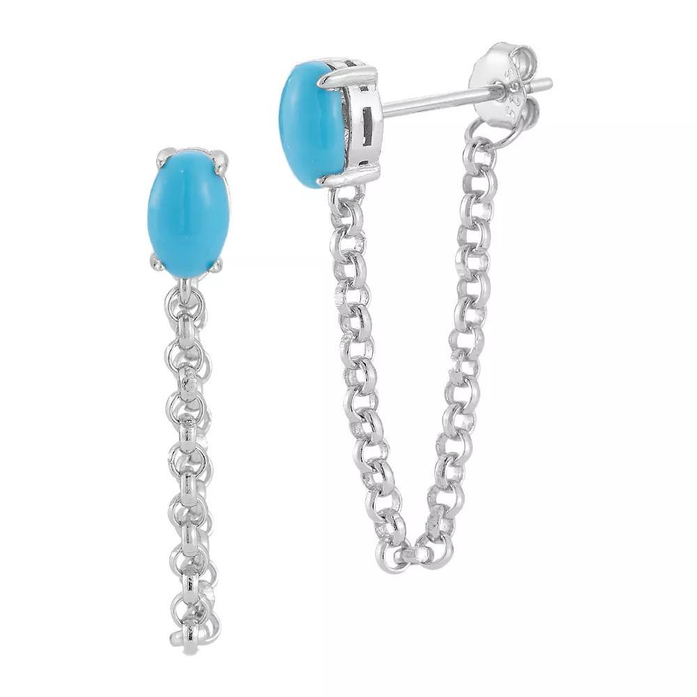 Sunkissed Sterling Simulated Turquoise Drop Earrings, Women's, Silver Tone Product Image