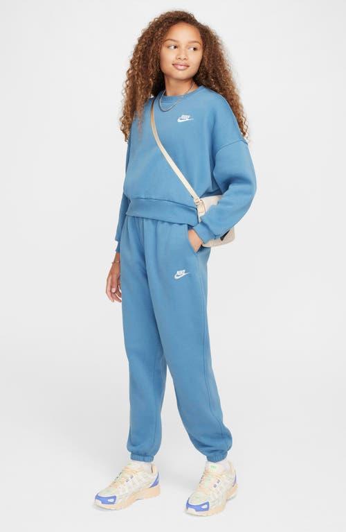 Nike Kids' Sportswear Club Fleece Crewneck Sweatshirt in Aegean Storm/White at Nordstrom, Size Xs Product Image