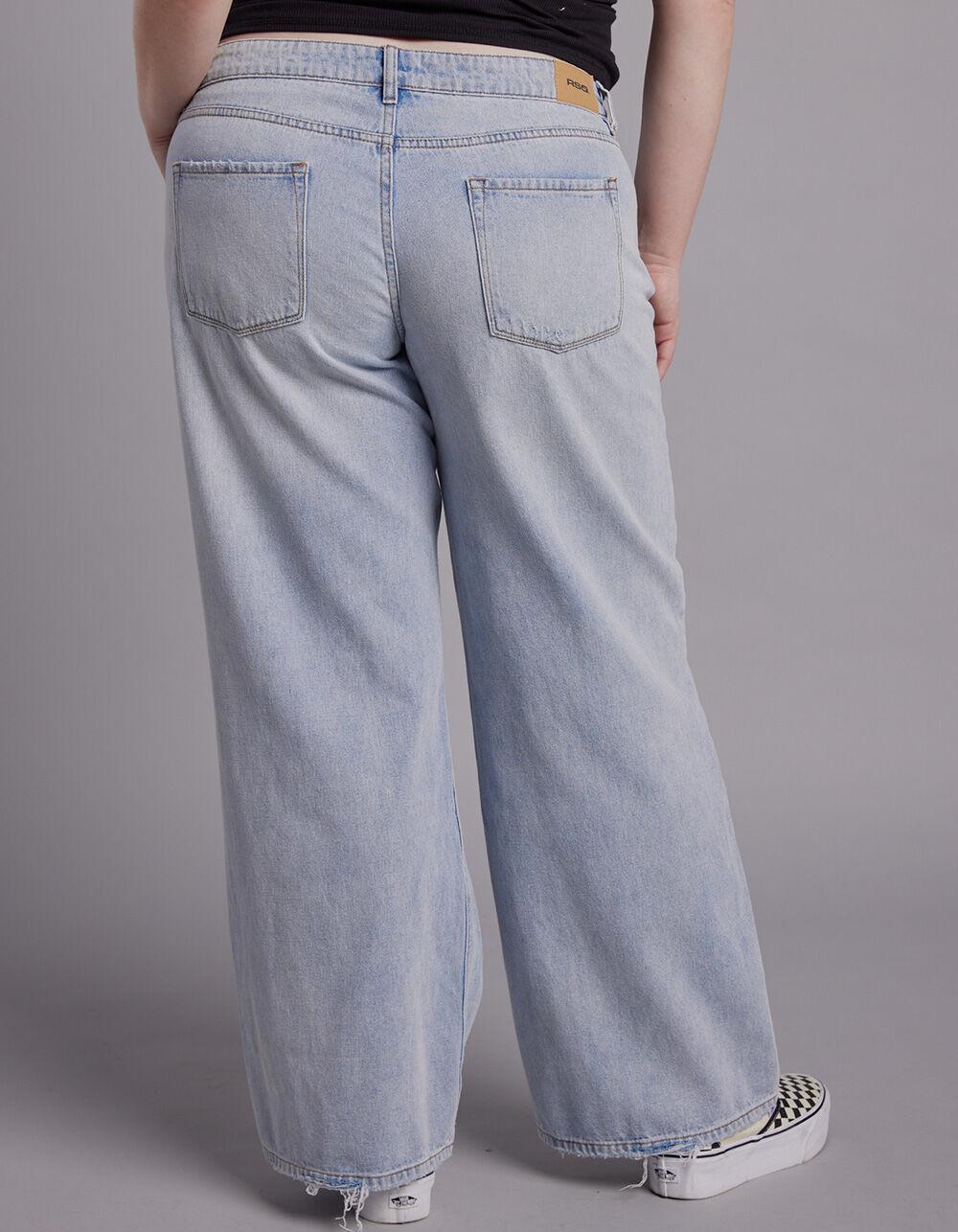 RSQ Womens Low Rise Baggy Jeans - LIGHT WASH Product Image