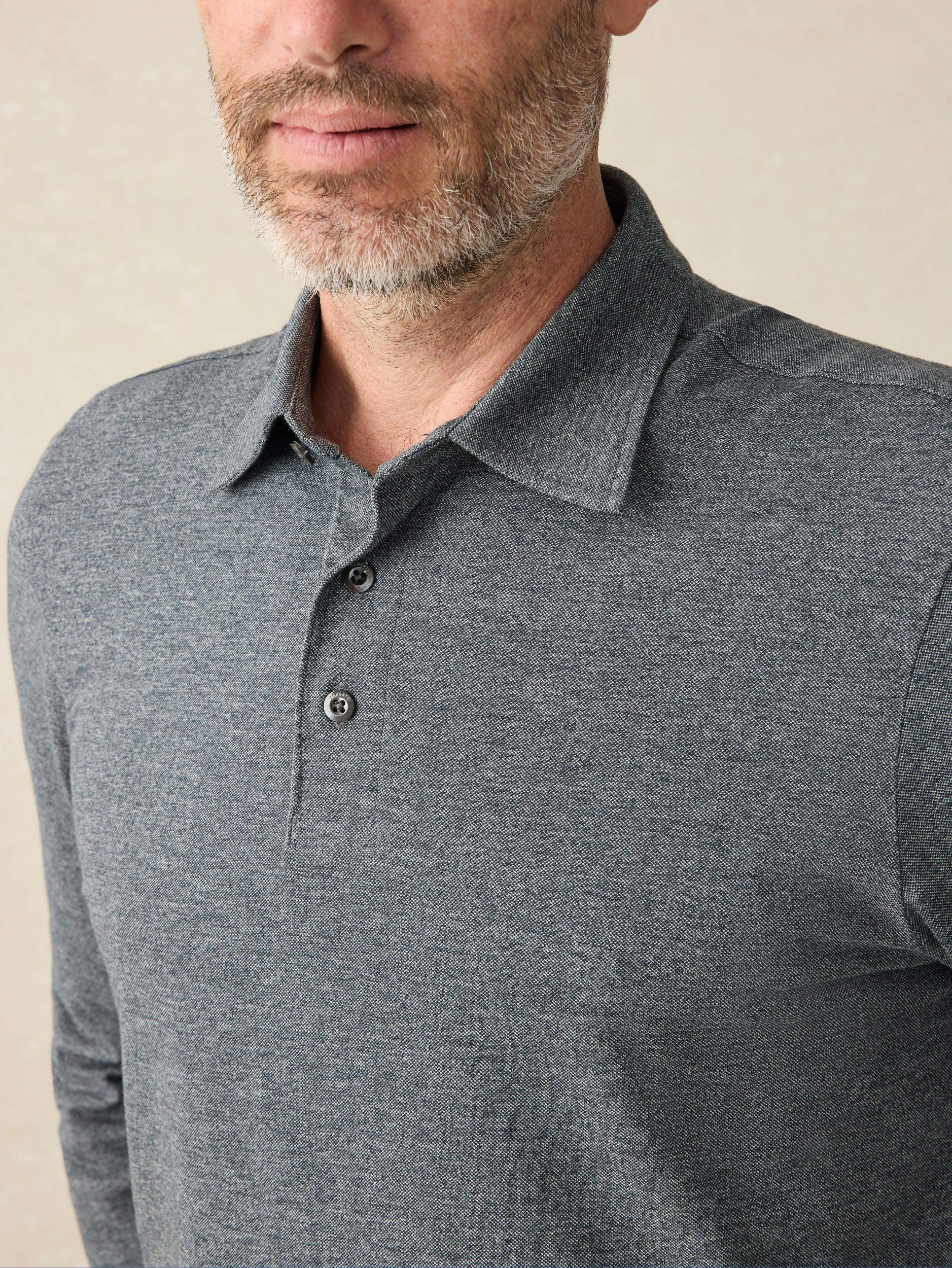 Movement™ Long-Sleeve Pique Polo - Dusty Iron Heather Male Product Image