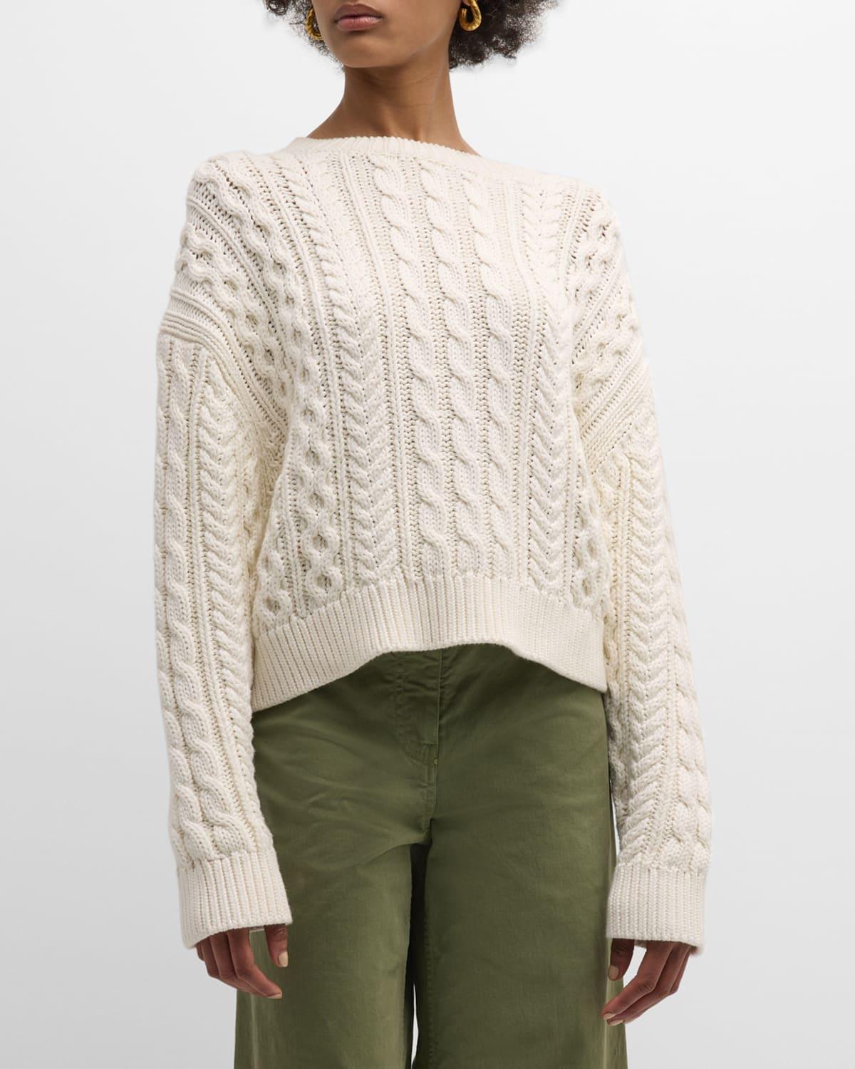 Womens Rory Cotton Cable-Knit Sweater Product Image