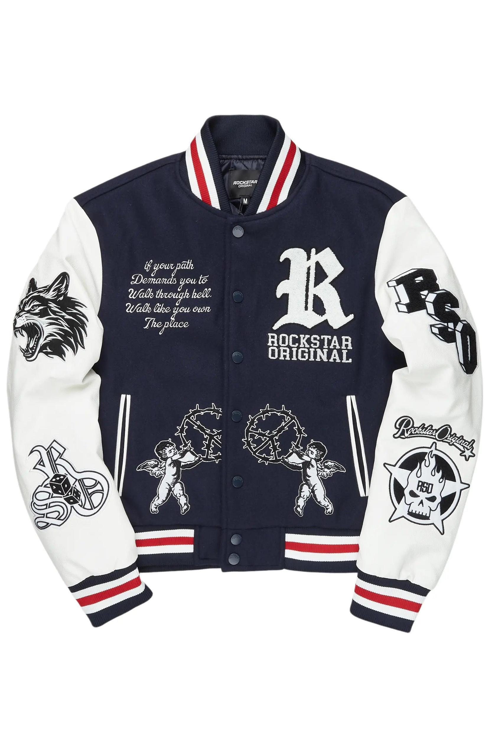 Afonso Navy Varsity Jacket Male Product Image