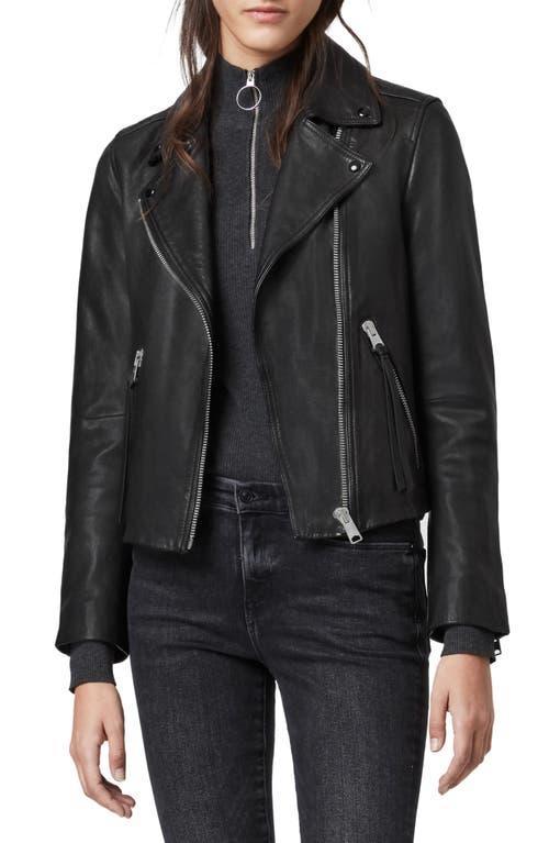 Womens Dalby Leather Biker Jacket Product Image