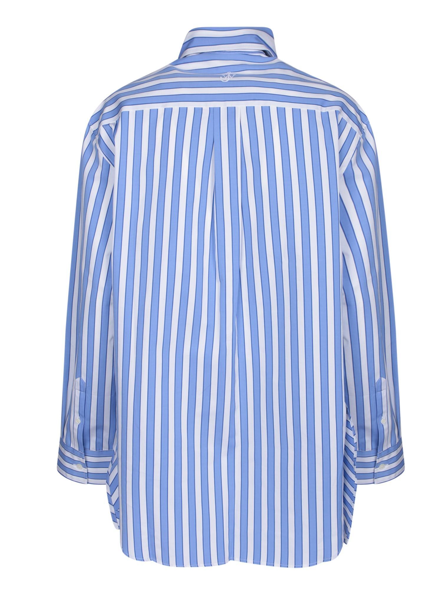 JW ANDERSON Stripe Flared Shirt In Blue Product Image