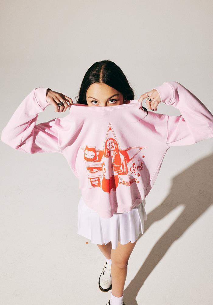 GUTS world tour crewneck pullover in pink Product Image