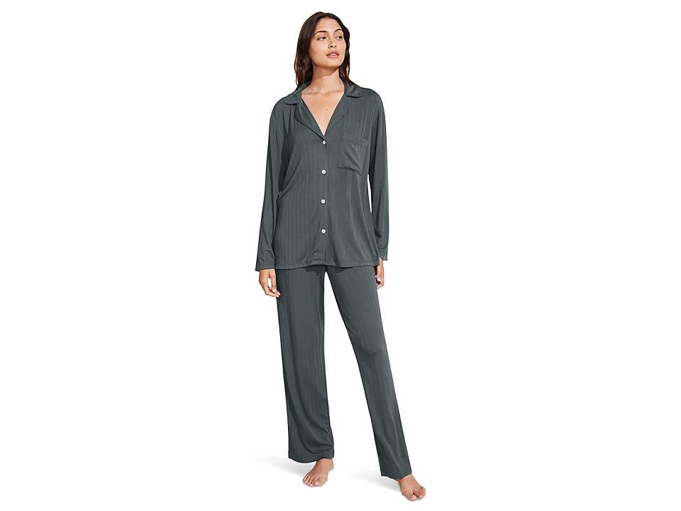 Eberjey Gisele Ribbed Long Pajama Set Product Image
