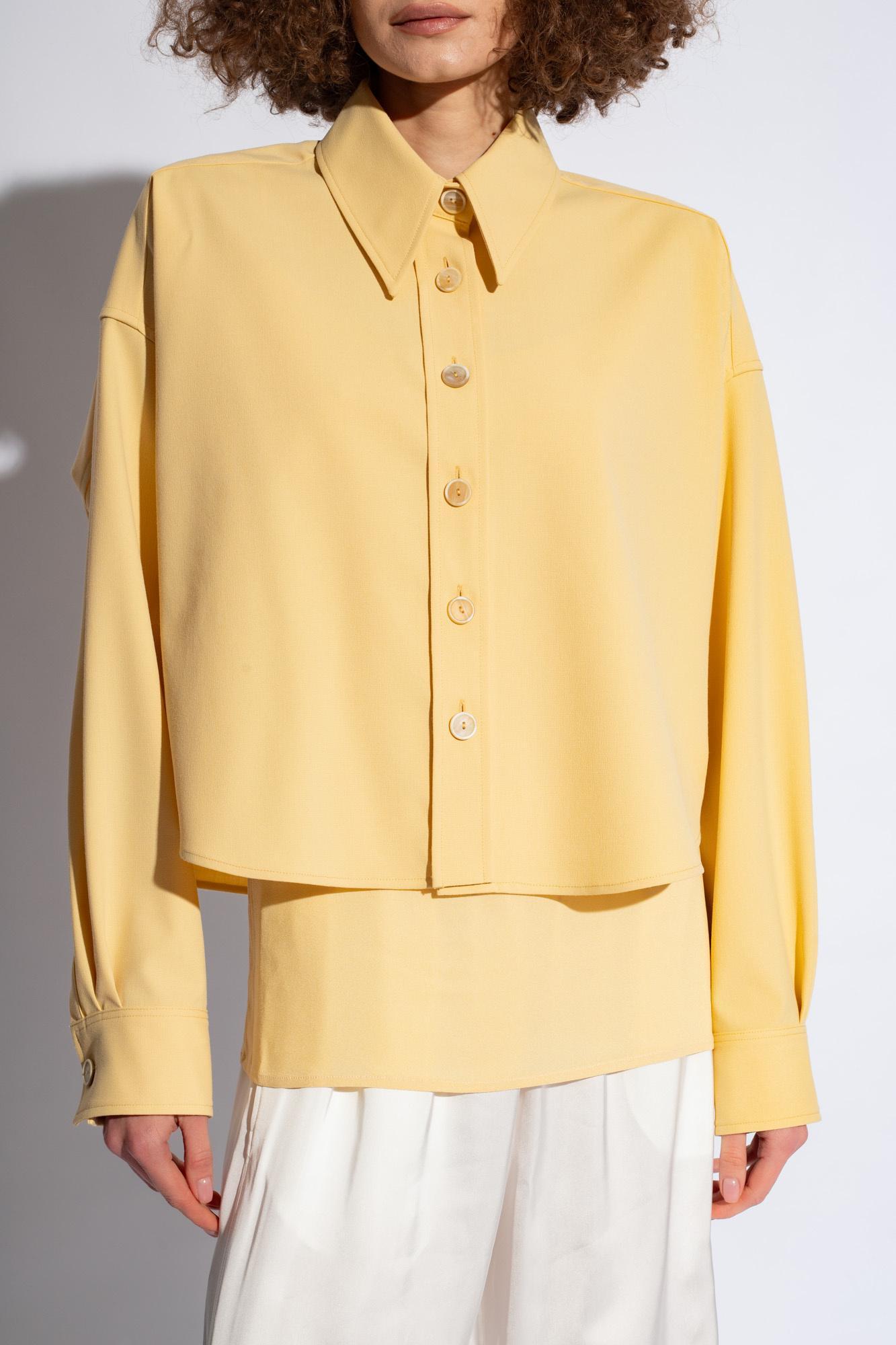FABIANA FILIPPI Buttoned Cropped Shirt In Nude Product Image