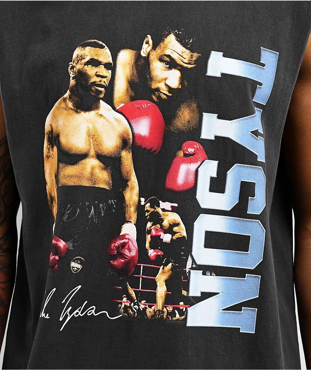 Mike Tyson Vintage Knockdown Black Wash Tank Top Product Image