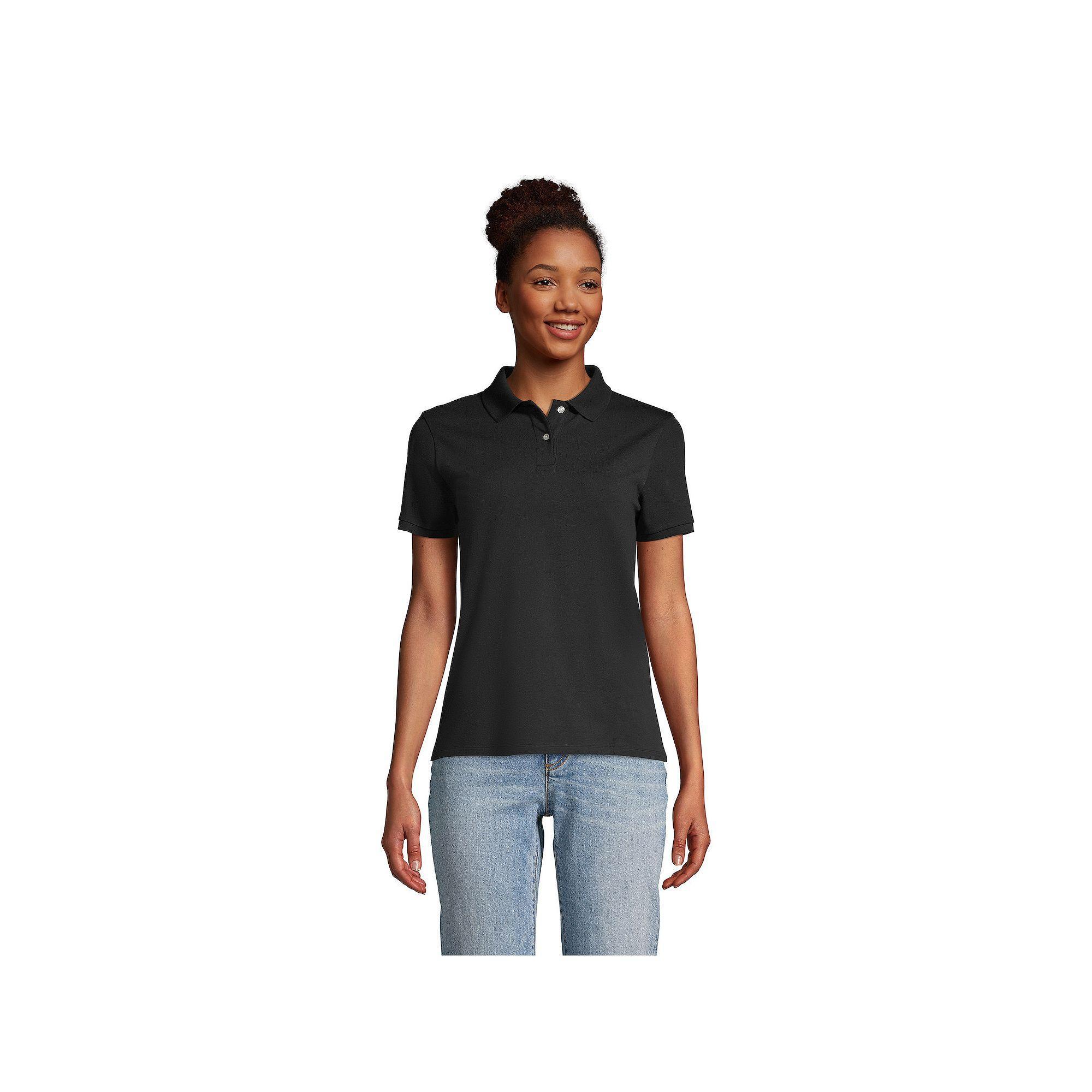 Womens Lands End Mesh Polo Shirt Product Image