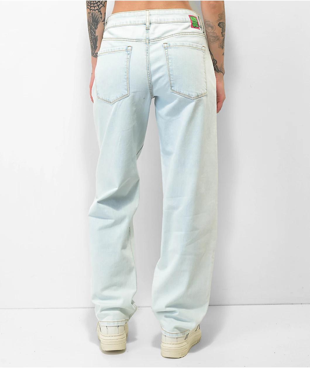 Empyre Tara Low Rise Whisper Wash Denim Skate Jeans Product Image