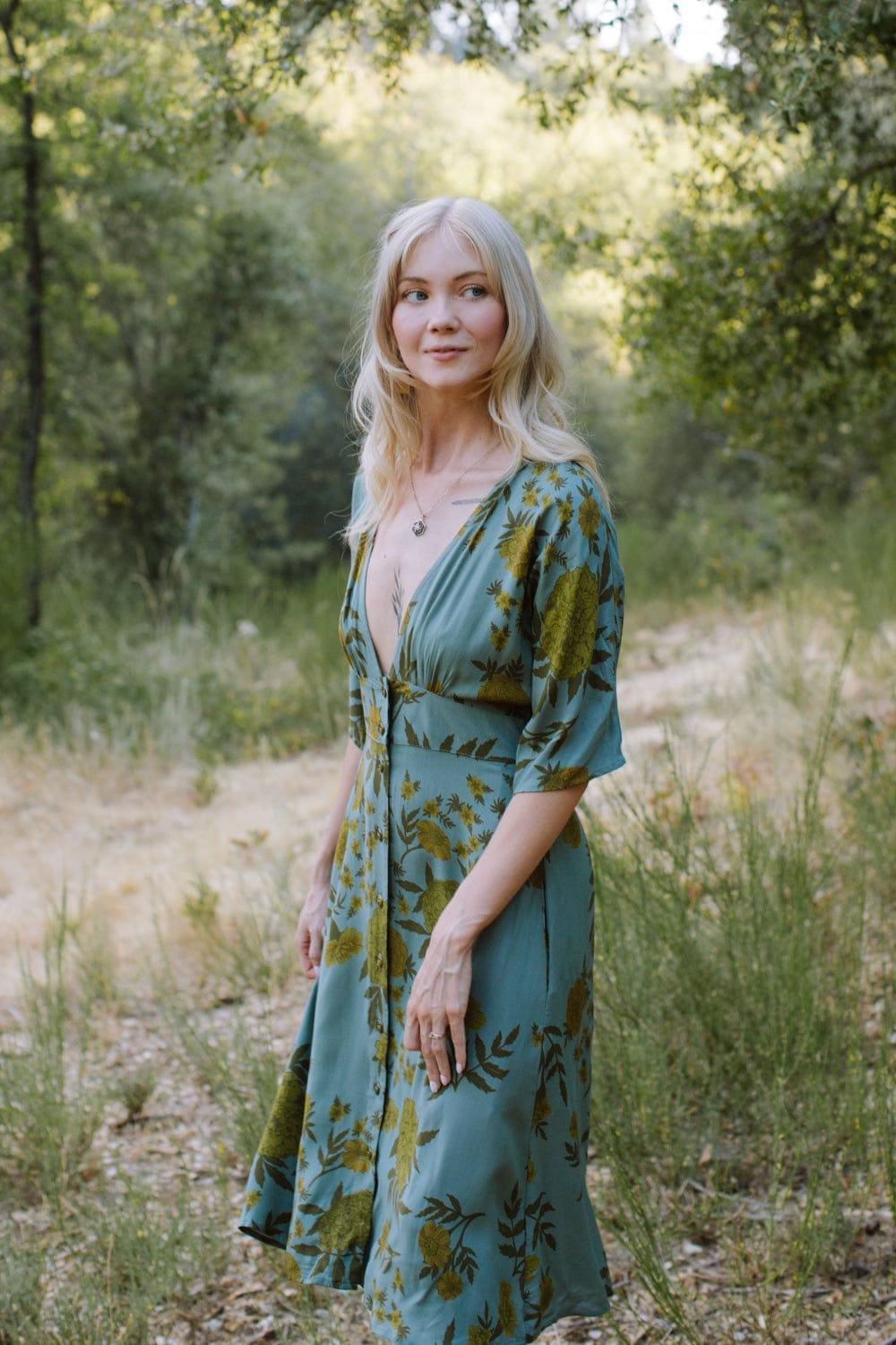 Finley Dress in Slate Marigold Product Image