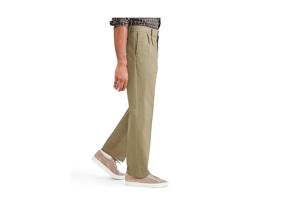Mens Dockers Signature Iron Free Stain Defender Classic-Fit Khaki Pleated Pants British Green Product Image