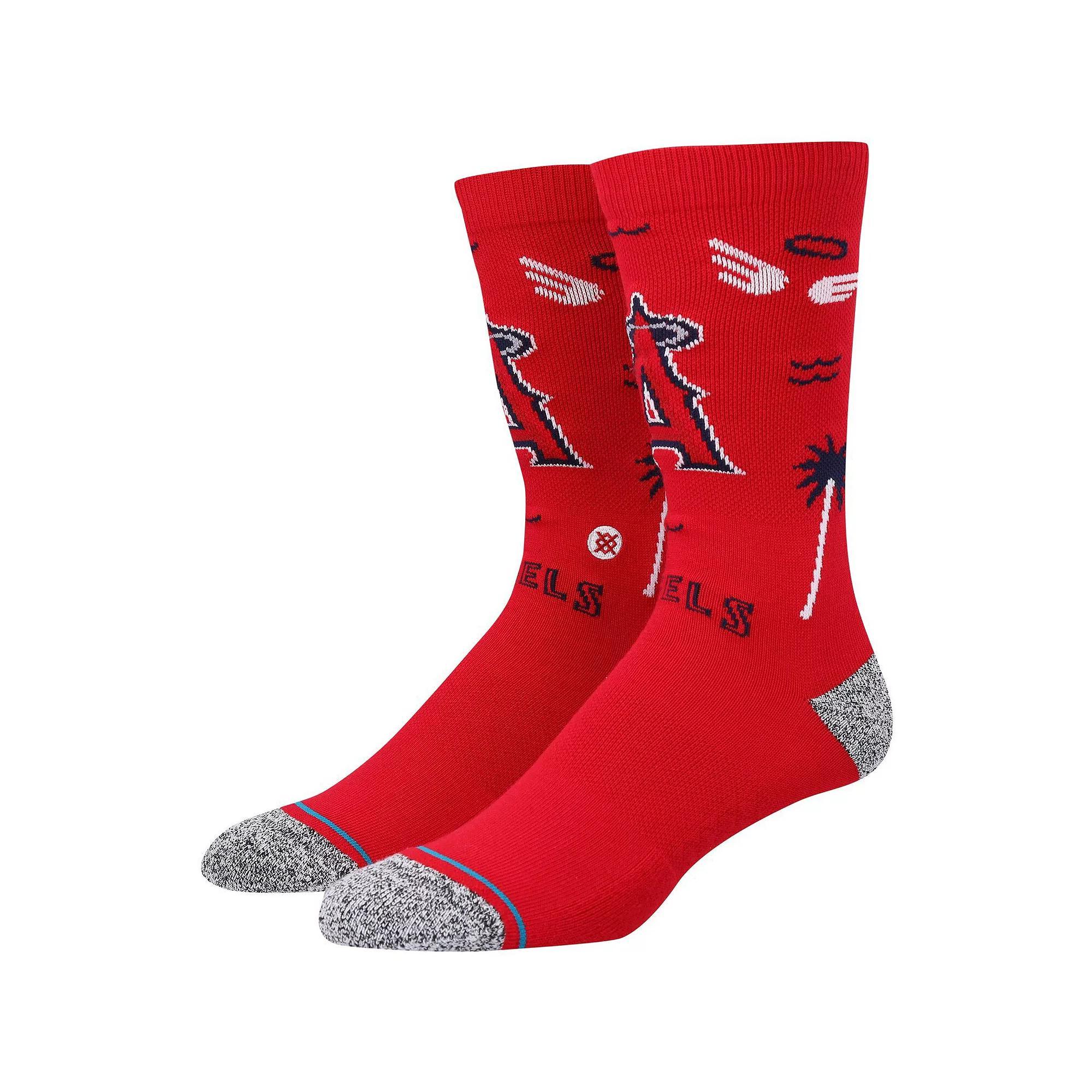 Men's Stance Los Angeles Angels Landmark Crew Socks, Size: Large, Red Product Image