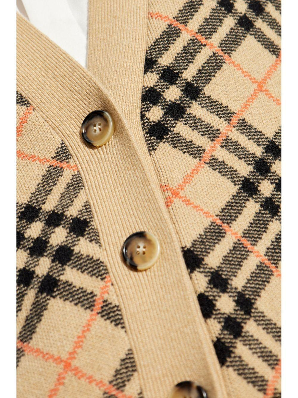 checked cashmere cardigan Product Image