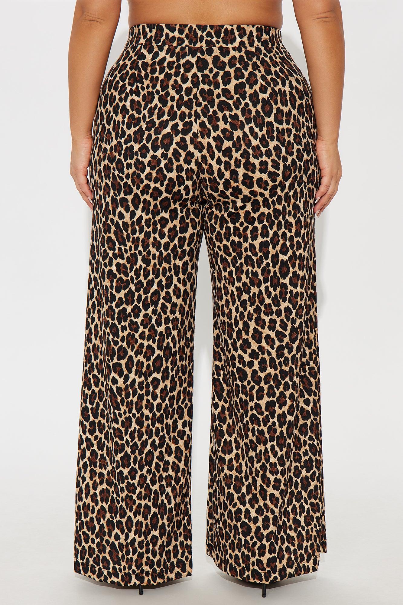 On The Hunt Wide Leg Leopard Trouser Pant - Leopard Product Image