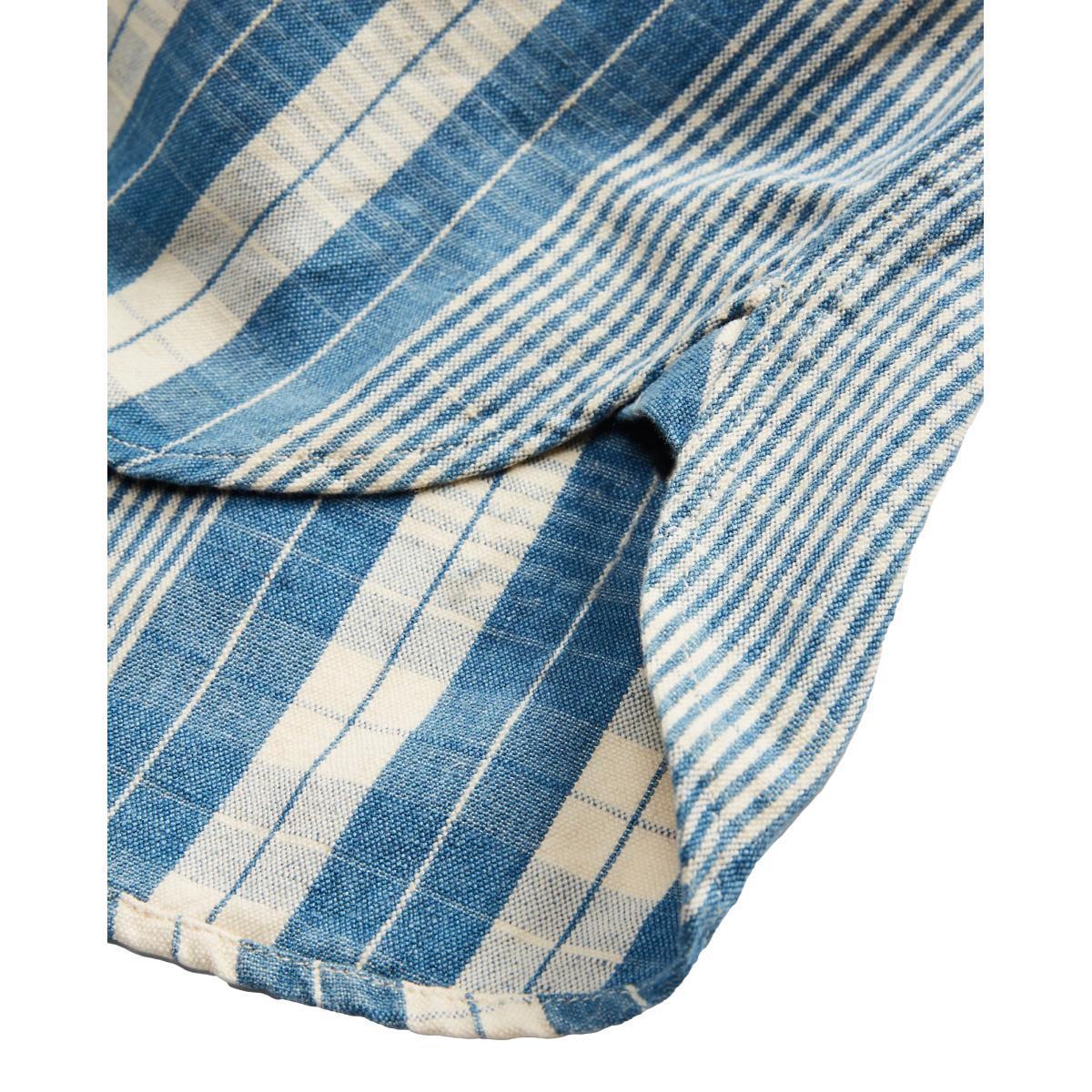 Indigo Plaid Cotton-Linen Workshirt Product Image