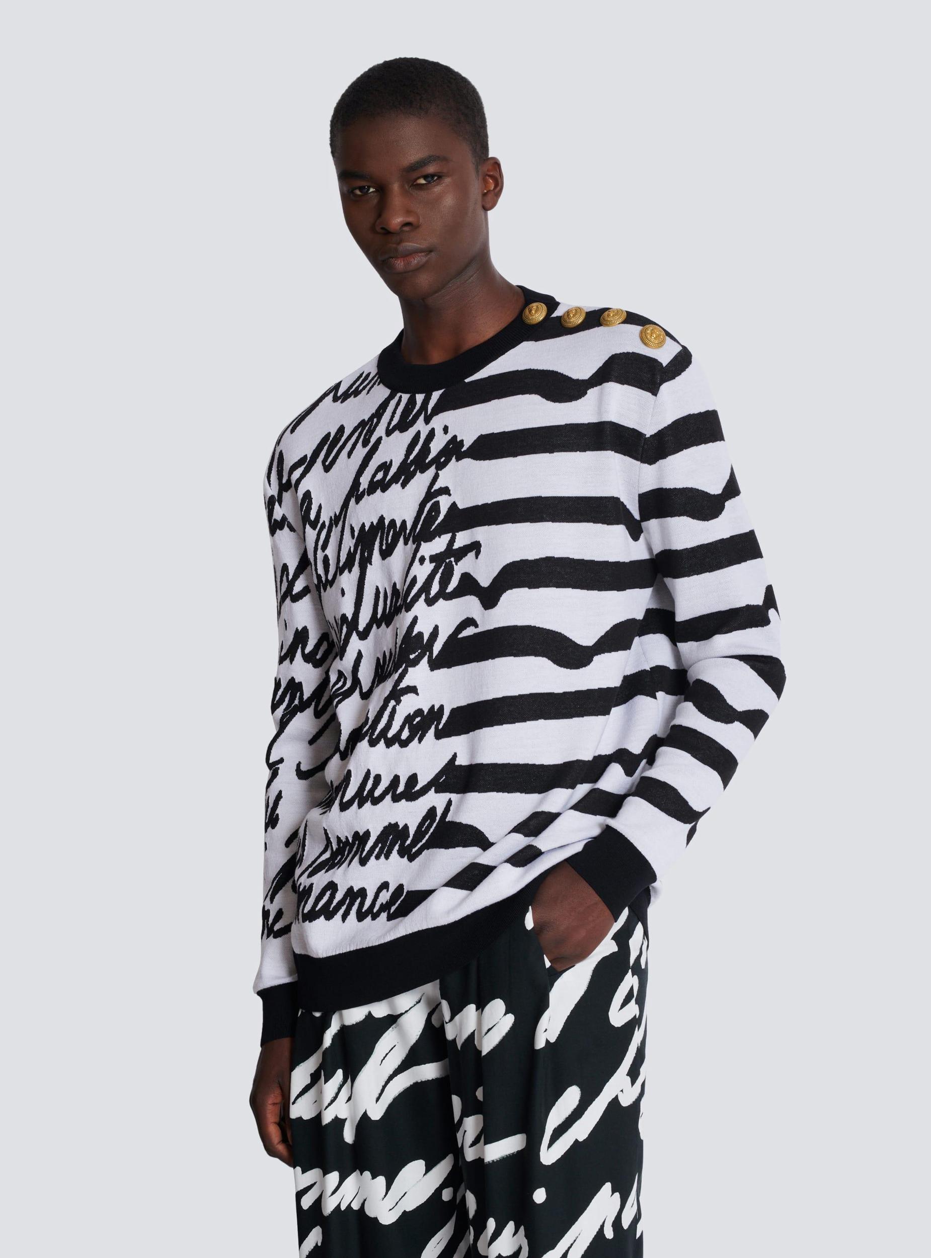 Striped "Love Letter" knit jumper Product Image