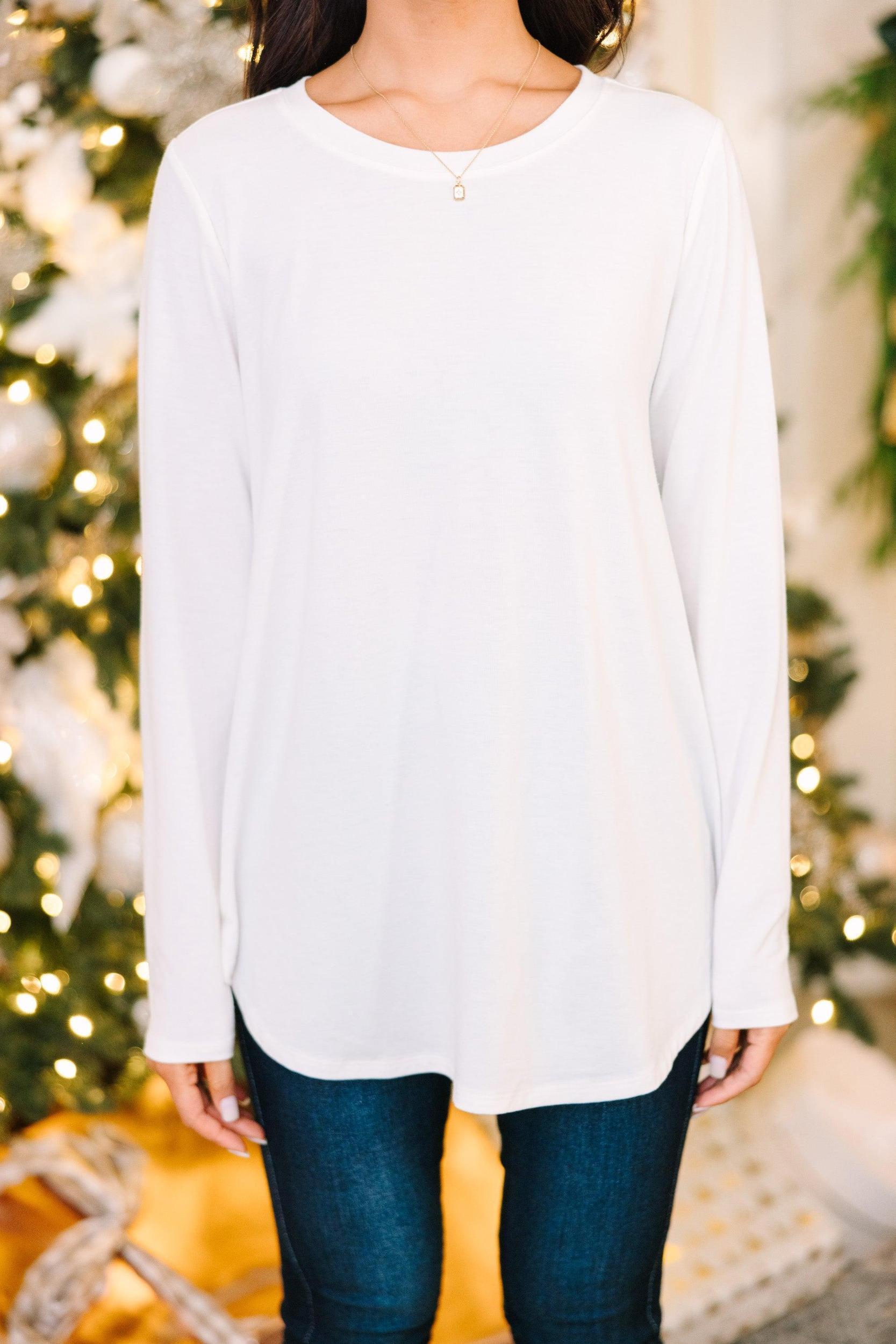 Won't Let You Down Ivory White Classic Top Female Product Image