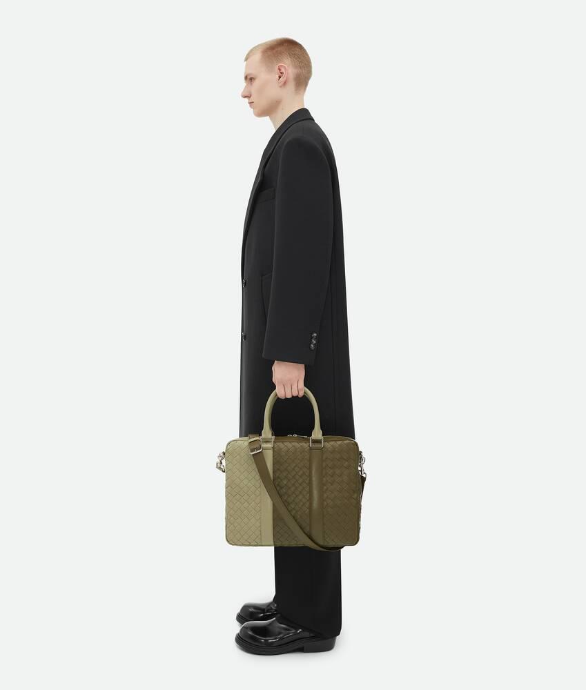 Men's Intrecciato Briefcase in Mud / Travertine Product Image