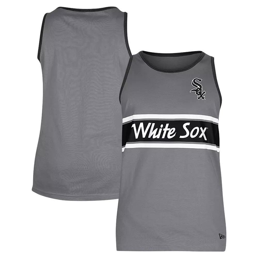 Men's New Era Gray Chicago White Sox Jersey Ringer Tank Top, Size: 3XL, Grey Product Image