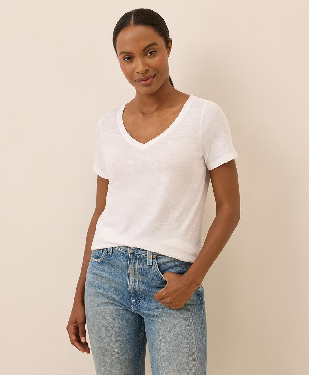 Womens Featherweight Slub V-Neck Tee L Product Image