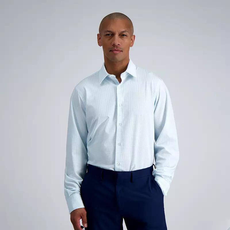 Men's Haggar® Smart Wash® Slim Fit Wrinkle Free Dress Shirt, Size: 17.5-34/35, Blue Graph Check Product Image