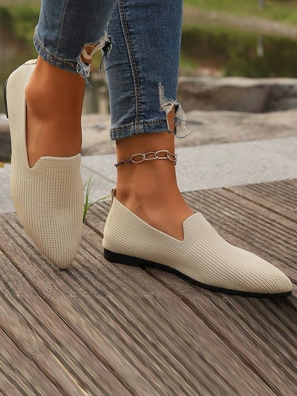 Pointed-Toe Shallow Cut Split-Joint Flat Shoes Product Image