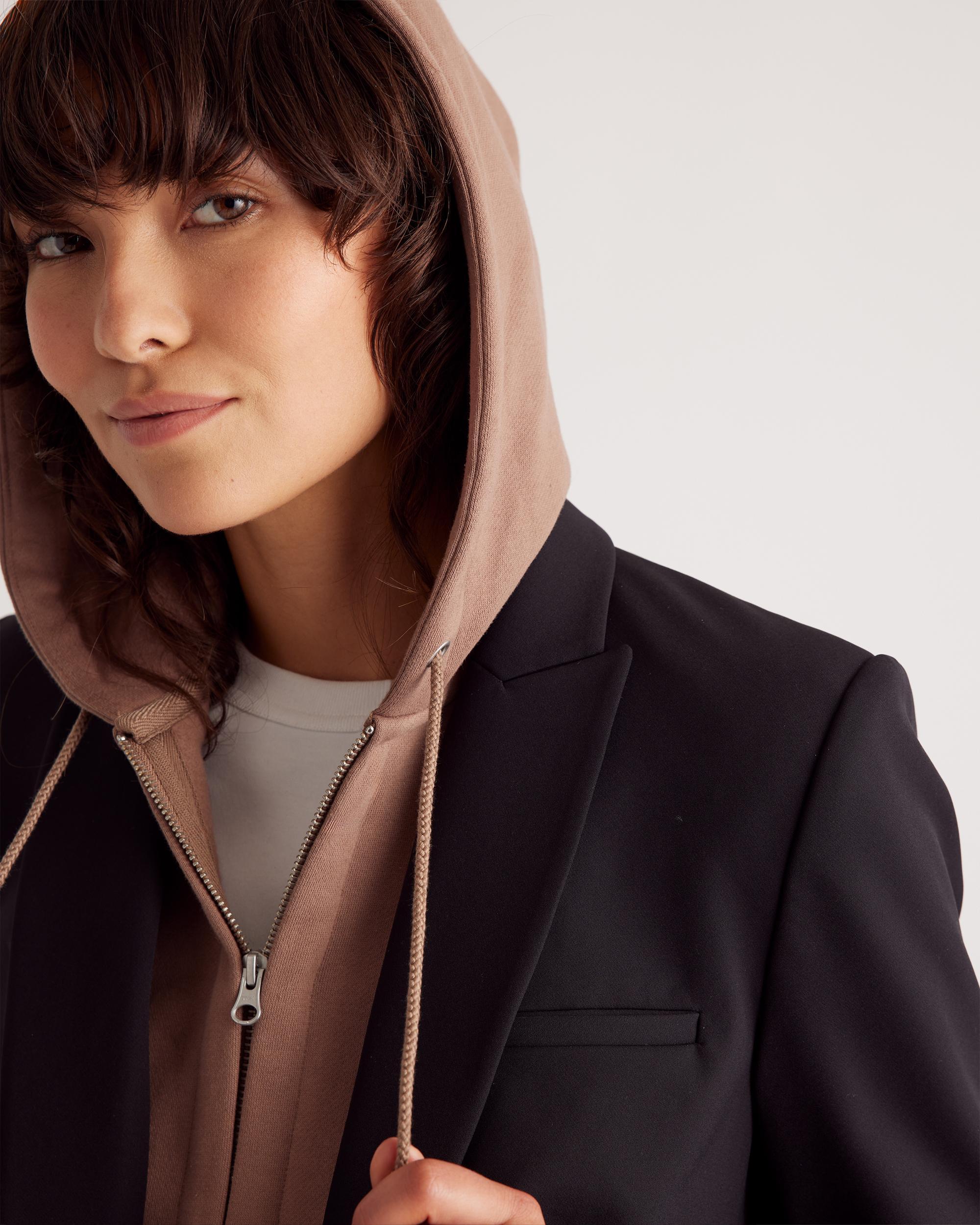 Quince | Women's Organic Heavyweight Fleece Hoodie Blazer Insert Size Large/XL, Organic Cotton Product Image