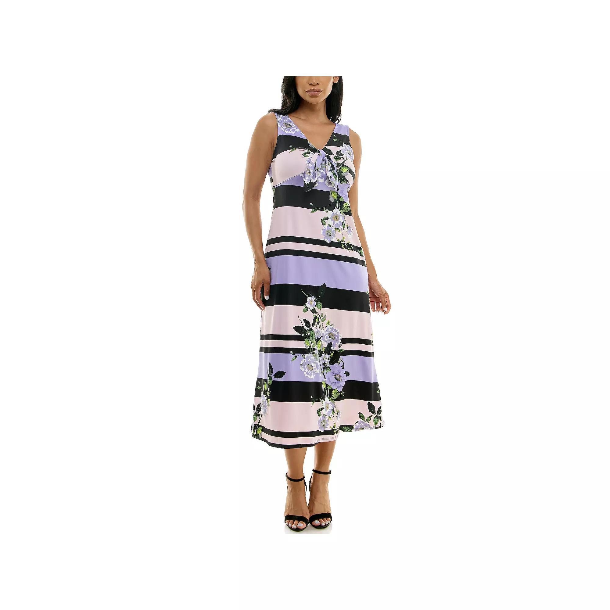 Womens Nina Leonard Tie Front Maxi Dress Product Image
