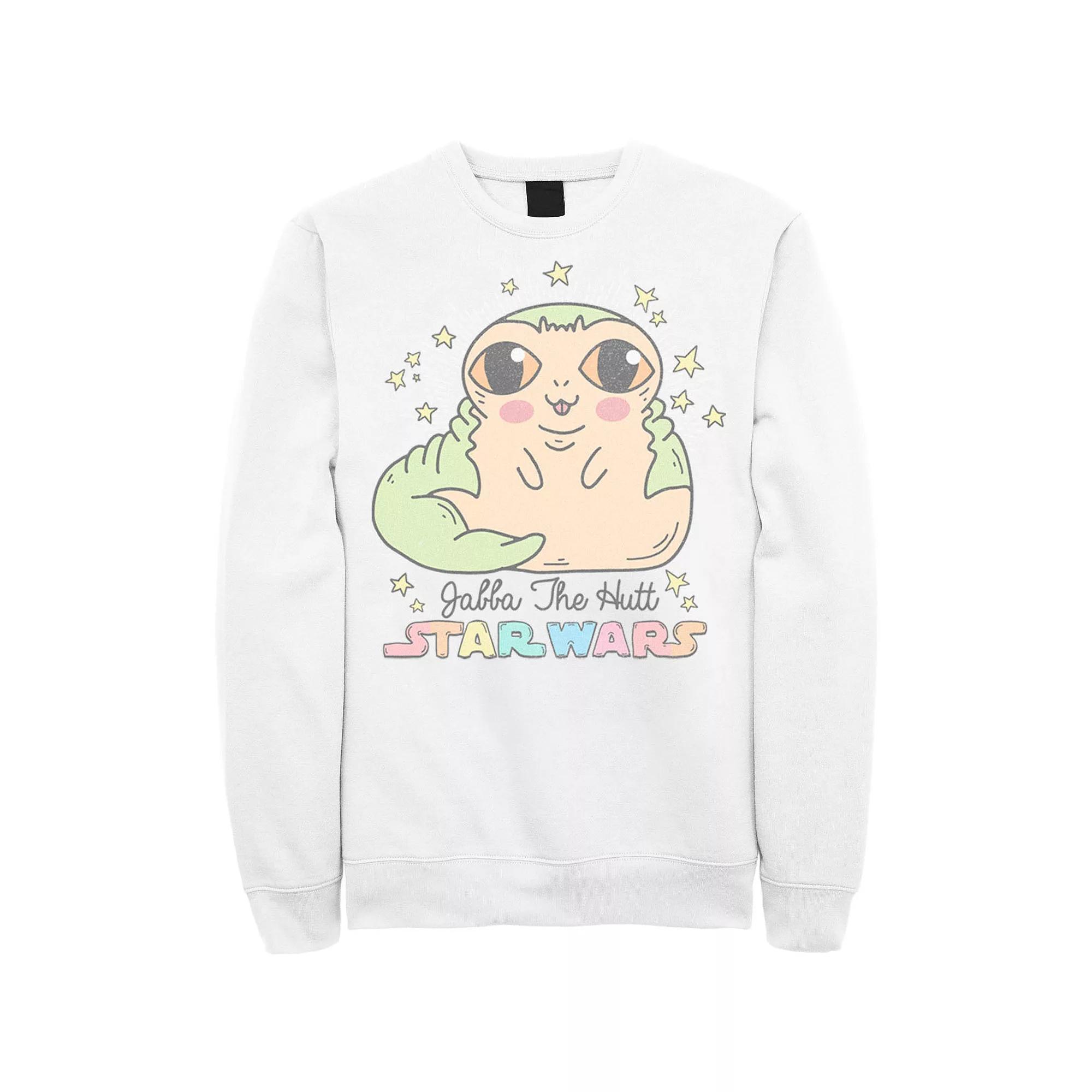 Men's Star Wars Cute Cartoon Jabba The Hutt Sweatshirt, Size: 3XL, White Product Image