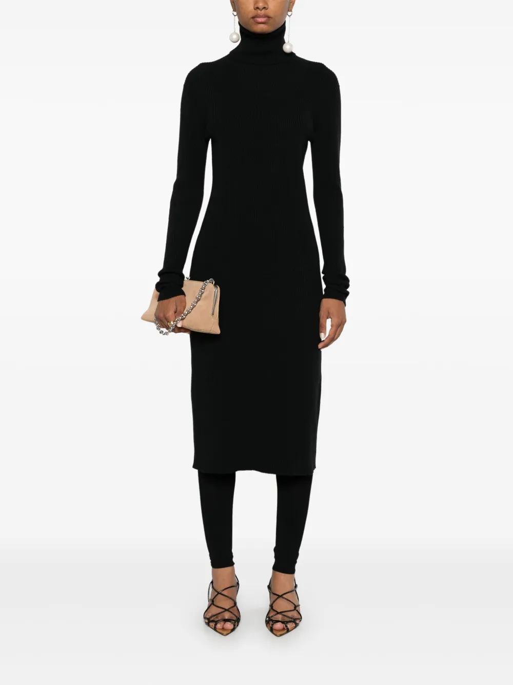 FABIANA FILIPPI Ribbed-knit Midi Dress In Black Product Image