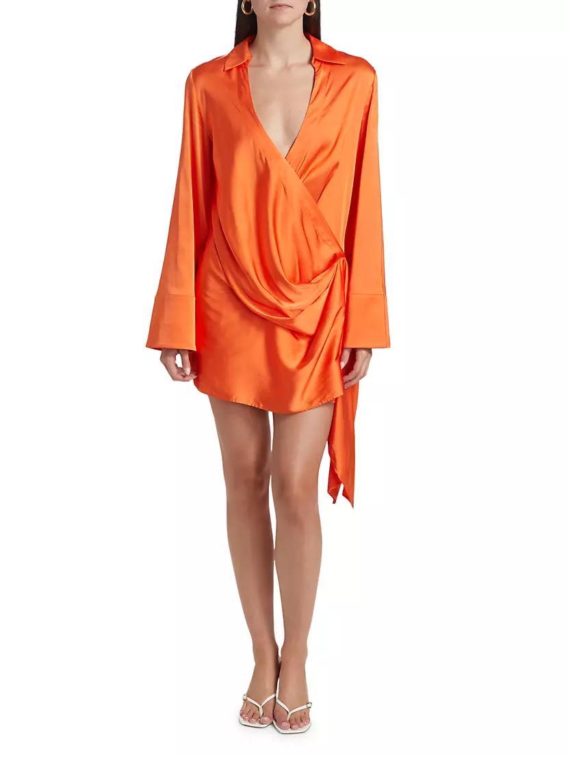 Womens Elaina Wrap Mini Shirtdress Product Image