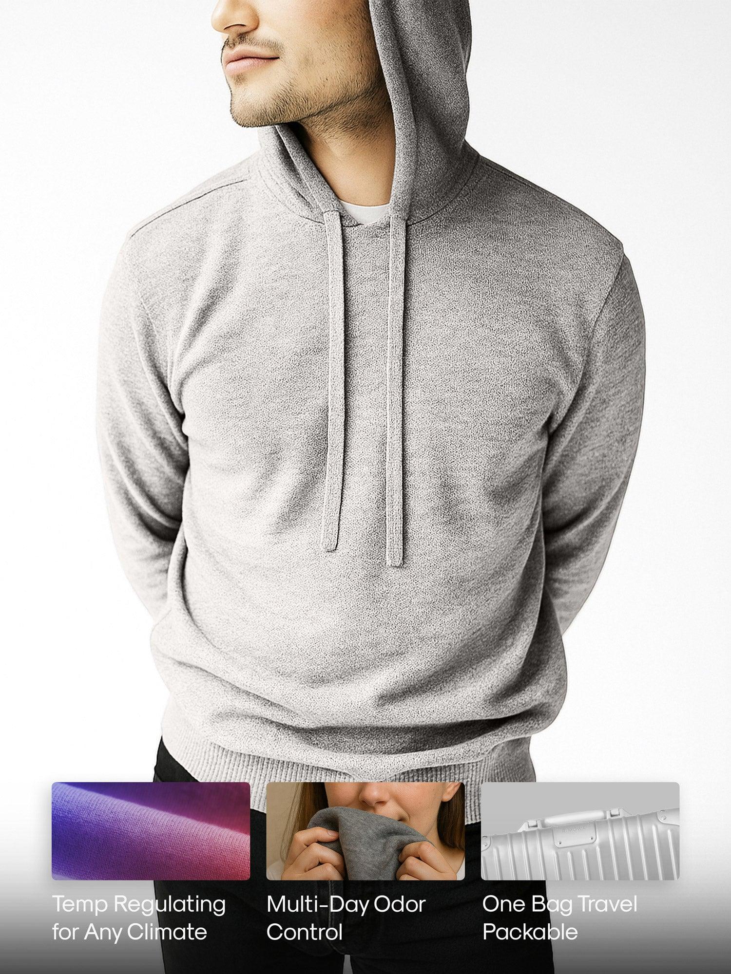 Men's Travel Merino Hoodie - Ivory Product Image