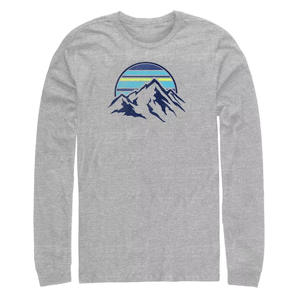 Big & Tall Stripe Moon Rise Long Sleeve Graphic Tee, Men's, Size: 5XL, Athletic Grey Product Image