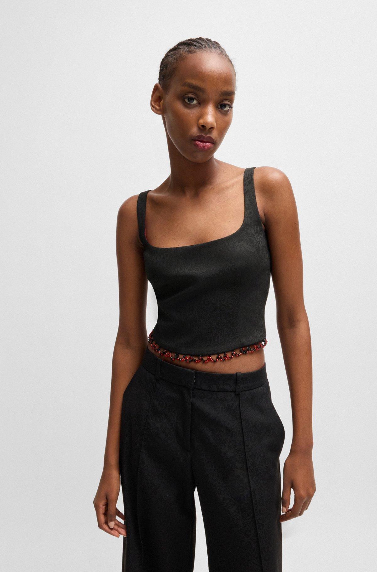 HUGO x Les Benjamins sleeveless top with beaded trim Product Image