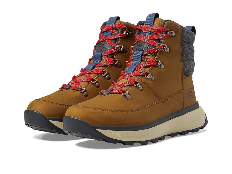 Mens The North Face Bergen Leather Waterproof Boot - Timber / TNF Red Product Image